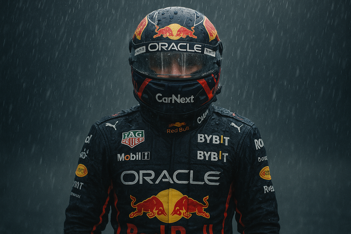 Pilote F1 trempé après roulage sous pluie tropicale à Singapour