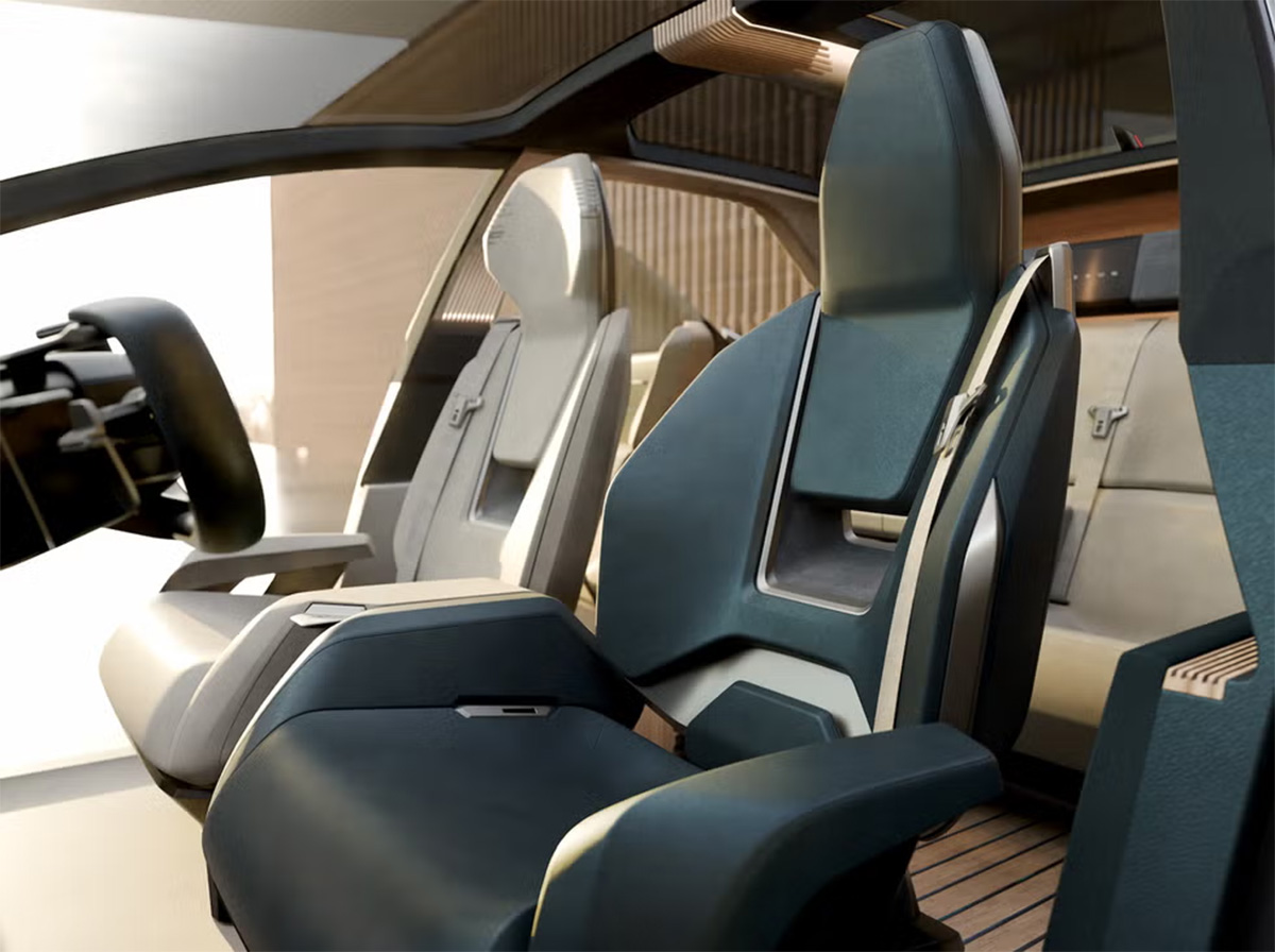 Sièges avant asymétriques du concept Lexus LS Coupe avec finitions haut de gamme